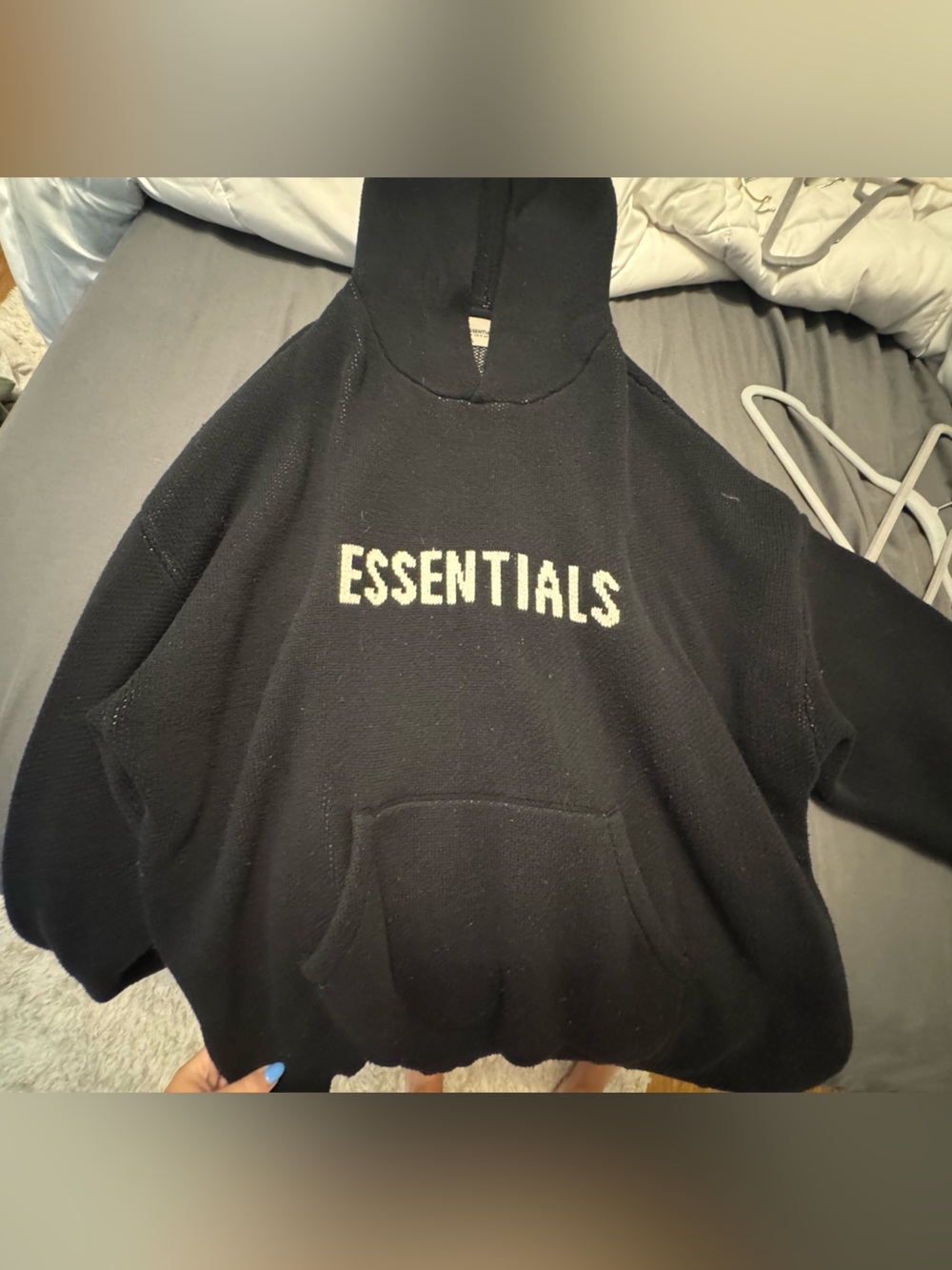 ESSENTIALS Men’s Black Turtleneck Logo Sweater